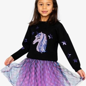 Knitted Sweater Black And Mauve - Image 2