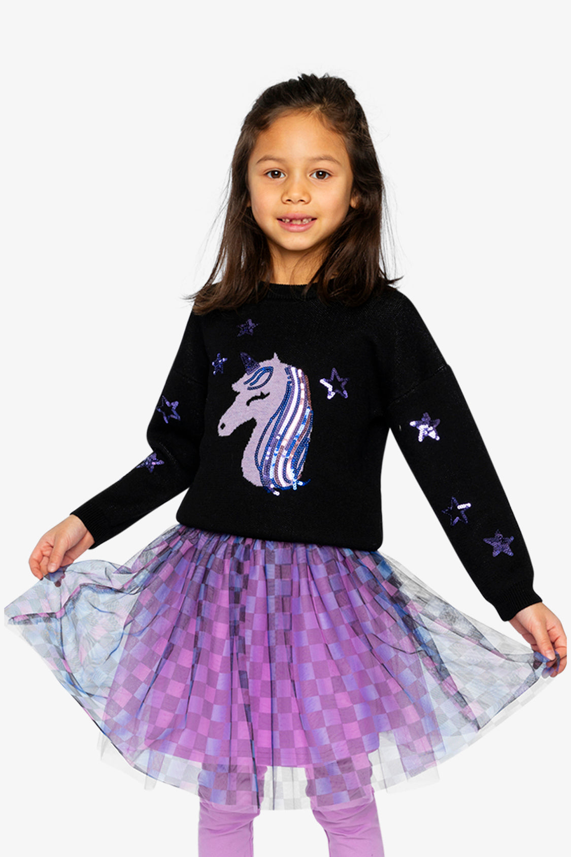 Knitted Sweater Black And Mauve - Image 2