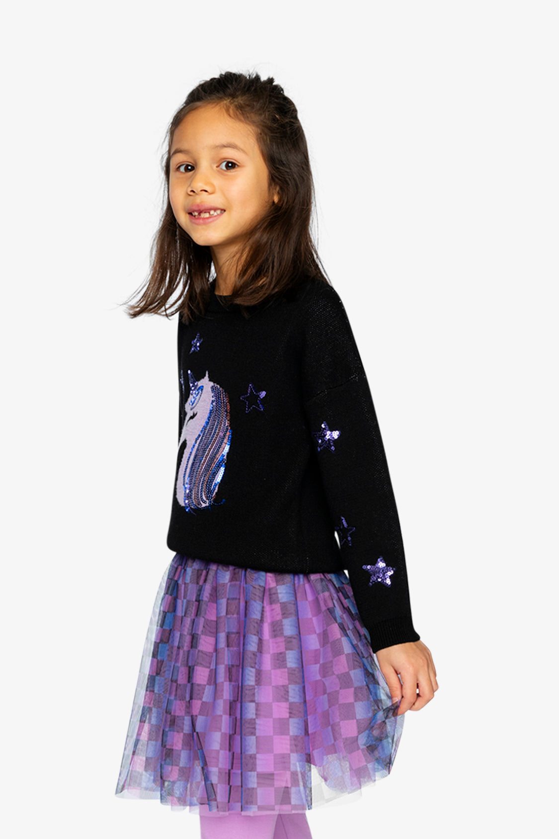 Knitted Sweater Black And Mauve - Image 3