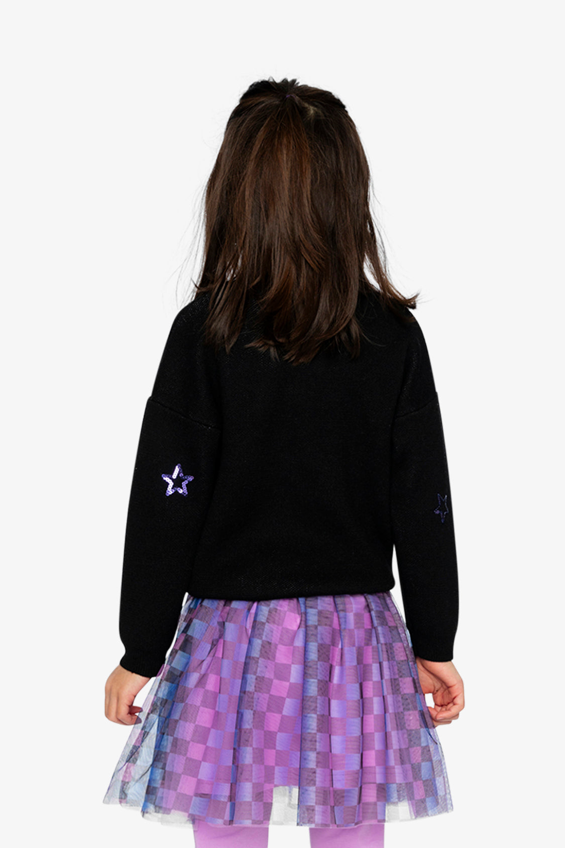 Knitted Sweater Black And Mauve - Image 4