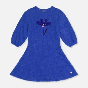 Hairy Knitted Dress Royal Blue - Image 8