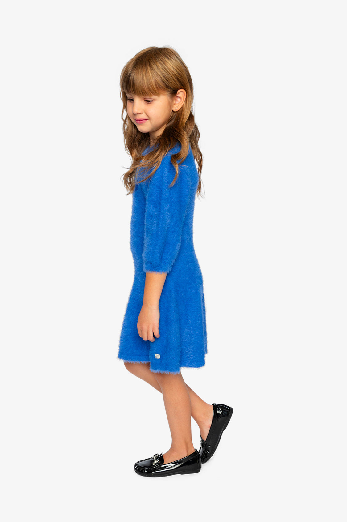 Hairy Knitted Dress Royal Blue - Image 3