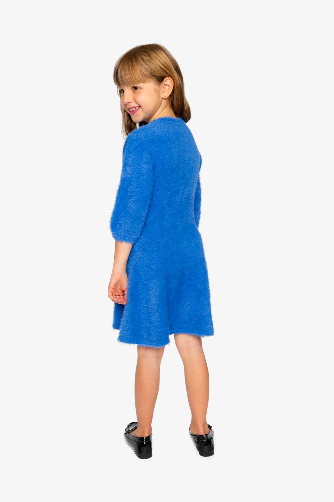 Hairy Knitted Dress Royal Blue - Image 4