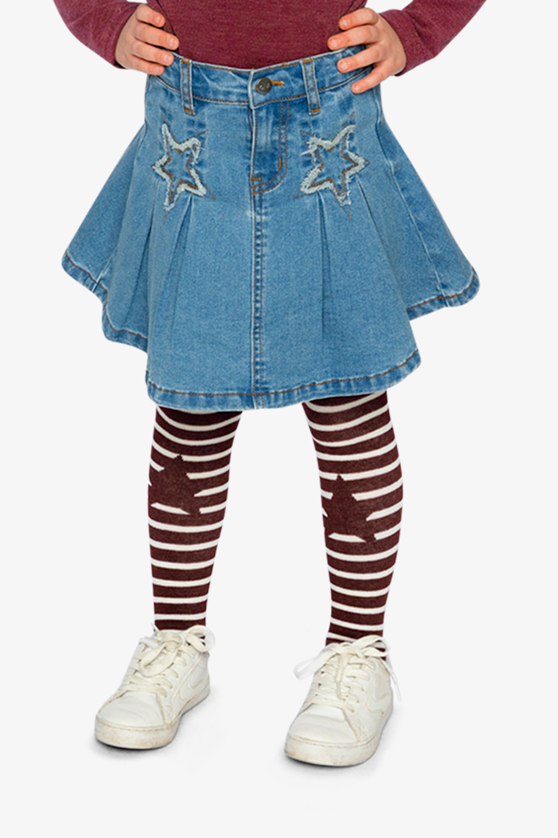 Pleated Skirt Navy Blue Denim - Image 2