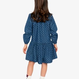 Shirt Dress Blue Smiley Print - Image 4