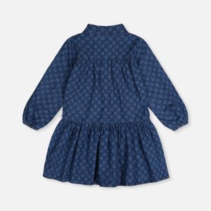Shirt Dress Blue Smiley Print - Image 5