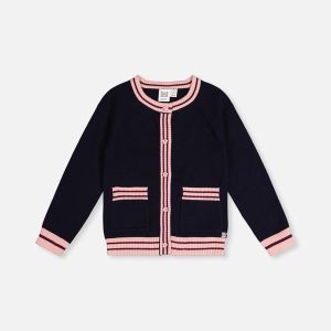 Knitted Cardigan Royal Blue And Pink - Image 15