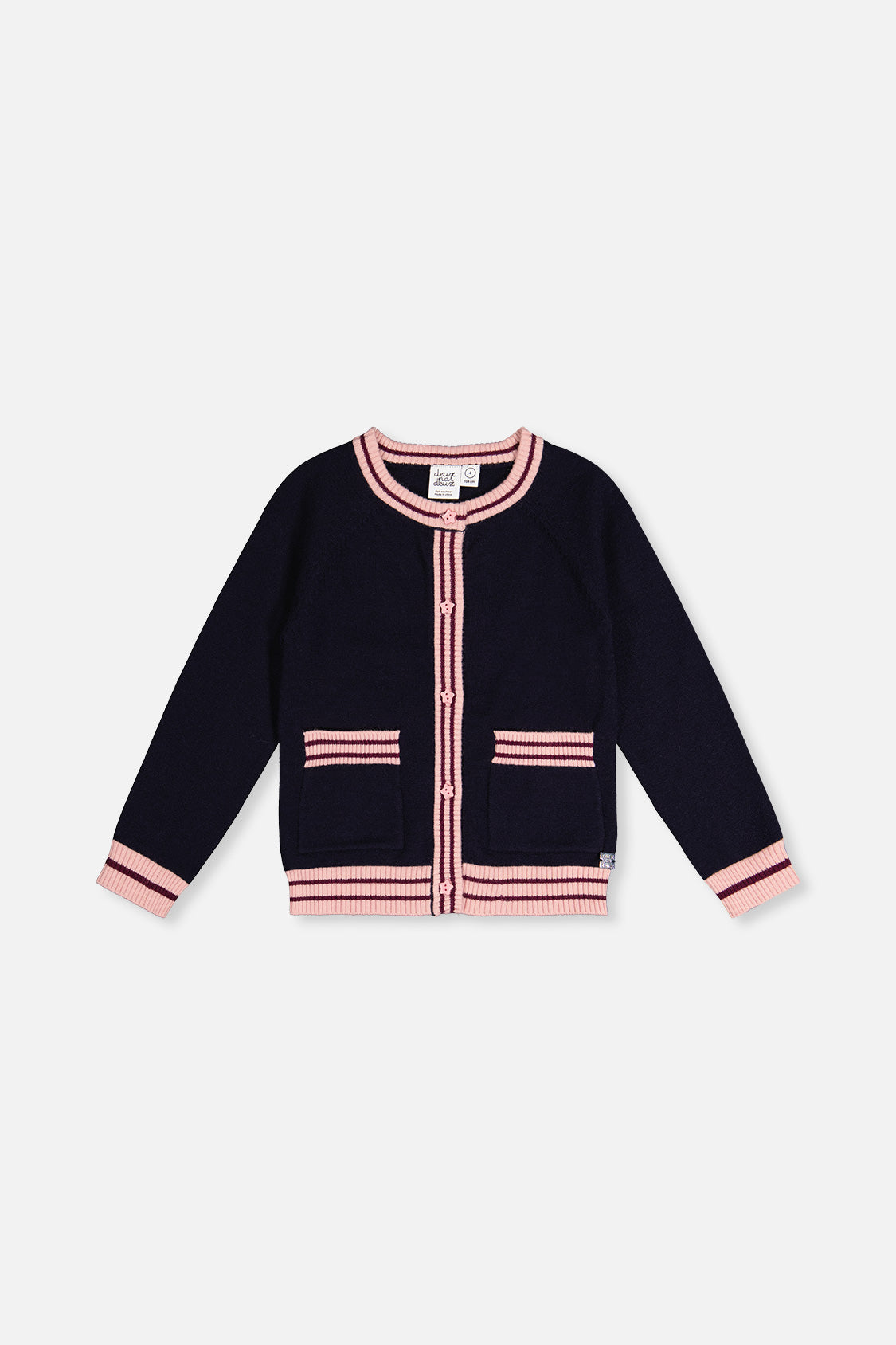 Knitted Cardigan Royal Blue And Pink - Image 8