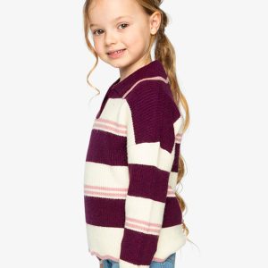 Scalloped Collar Sweater Red And White Stripes - Image 3