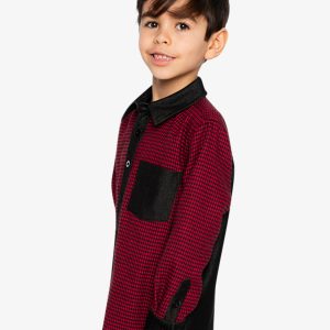 Button Down Shirt Black And Red Houndstooth - Image 3