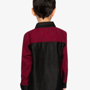 Button Down Shirt Black And Red Houndstooth - Image 4