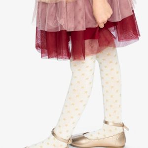 Multi Layer Glittering Mesh Skirt Red, Pink And Beige - Image 3