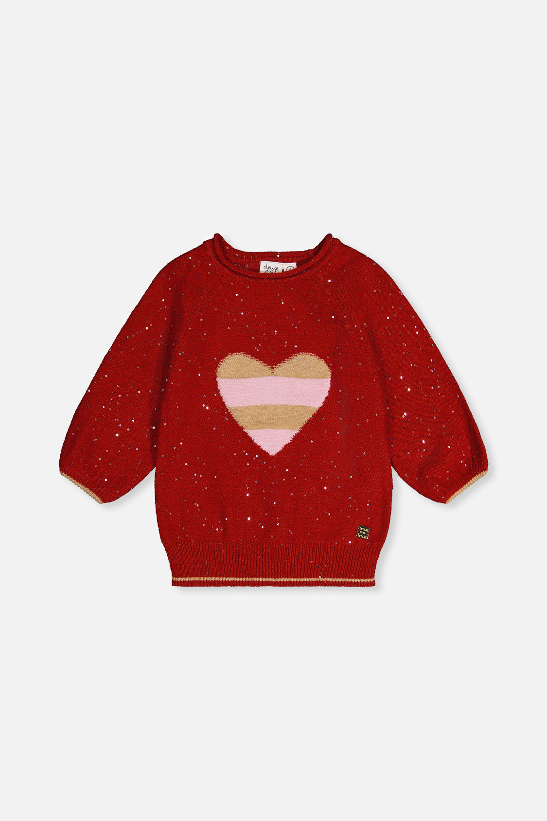 3/4 Sleeve Knitted Sweater Red - Image 12