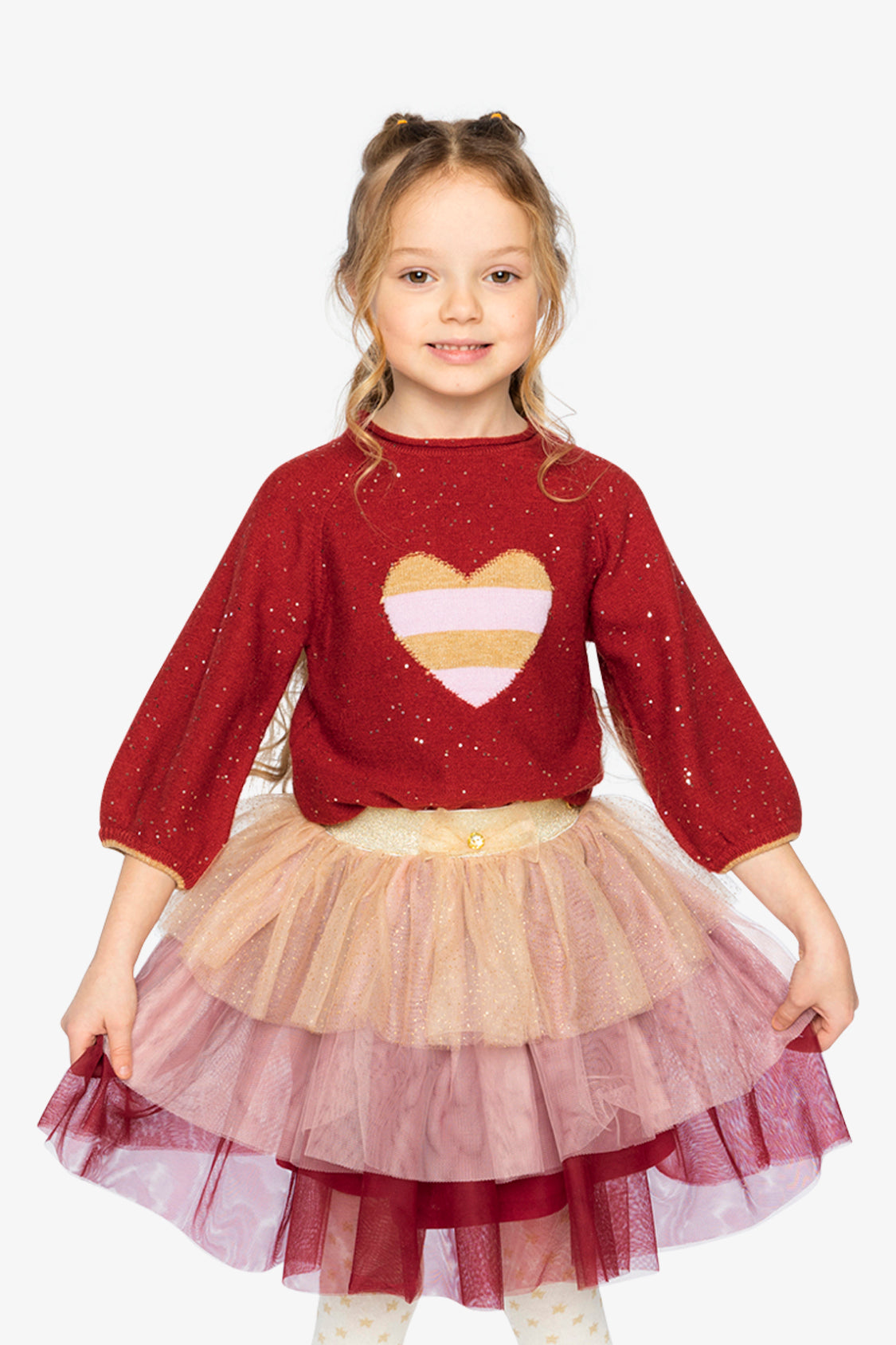 3/4 Sleeve Knitted Sweater Red - Image 2