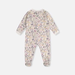 Alternative view of Baby Organic Cotton One Piece Pajama Beige Heart Print