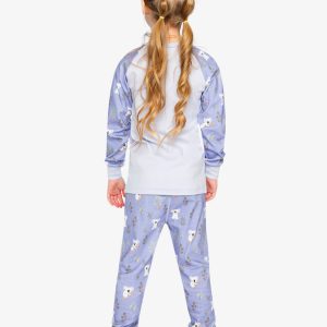 Organic Cotton Two Piece Pajama Set Purple Koala Print - Image 4