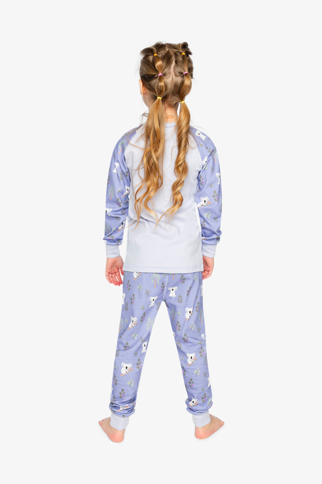 Organic Cotton Two Piece Pajama Set Purple Koala Print - Image 4