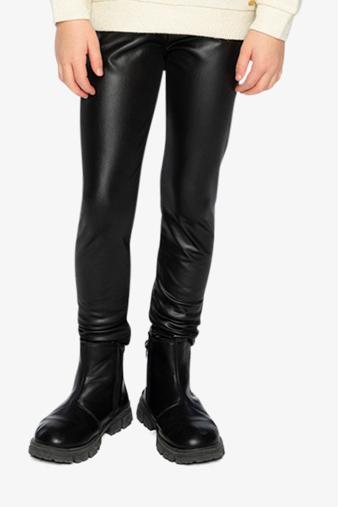 Faux Leather Leggings Black - Image 2