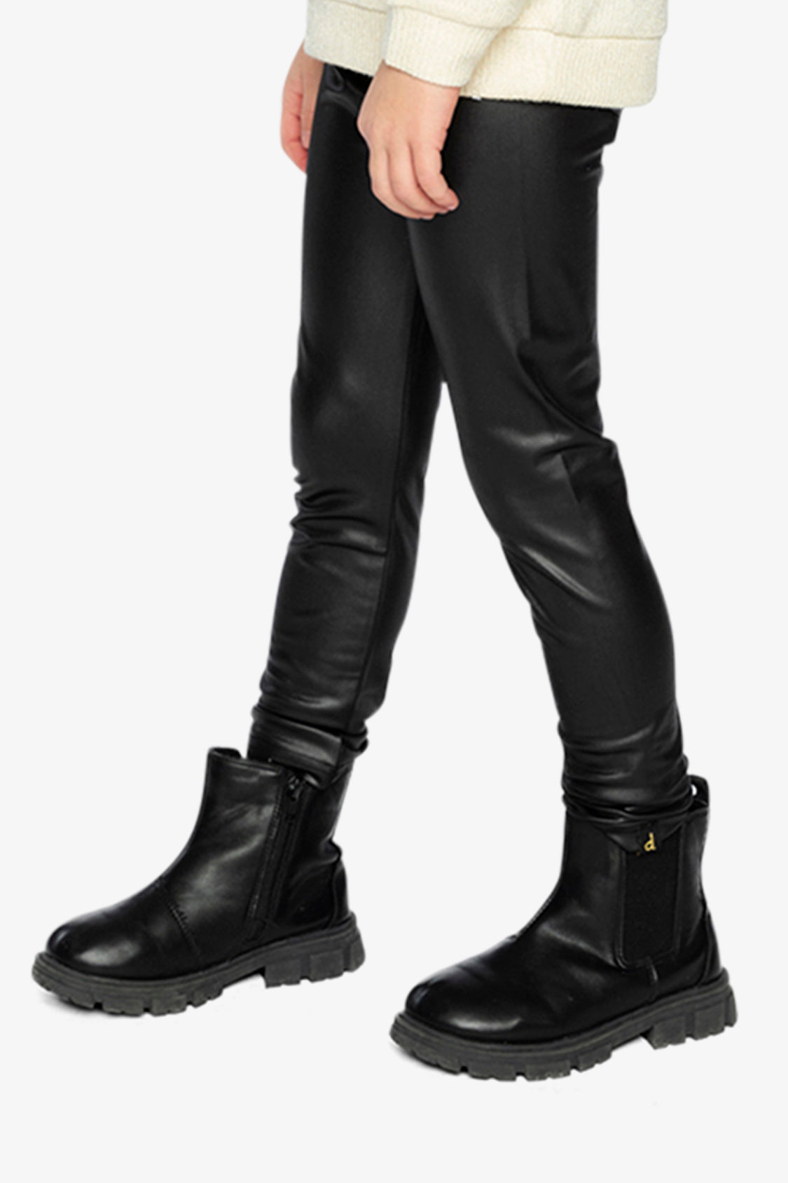 Faux Leather Leggings Black - Image 3
