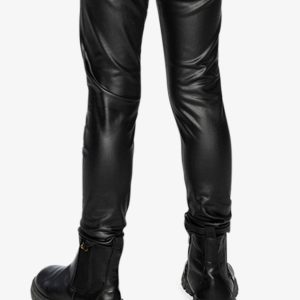 Faux Leather Leggings Black - Image 4