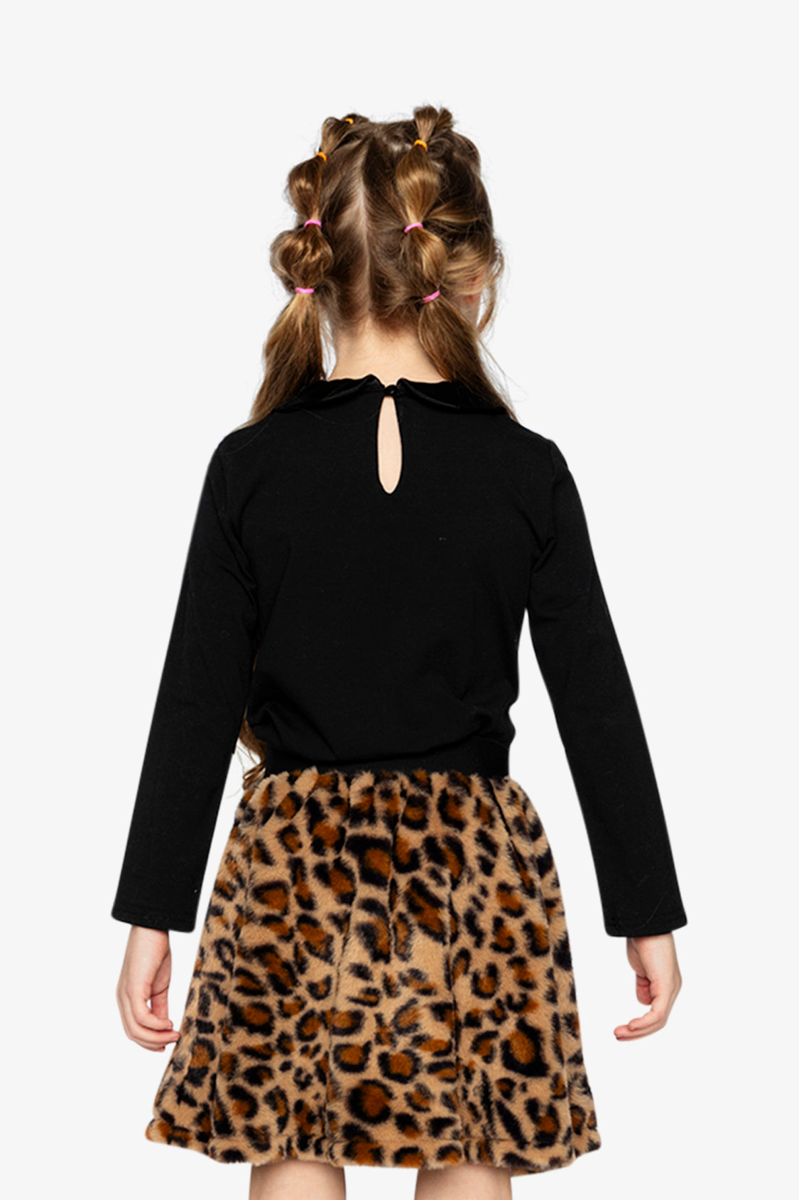 Organic Cotton T-Shirt With Peter Pan Collar Black - Image 4