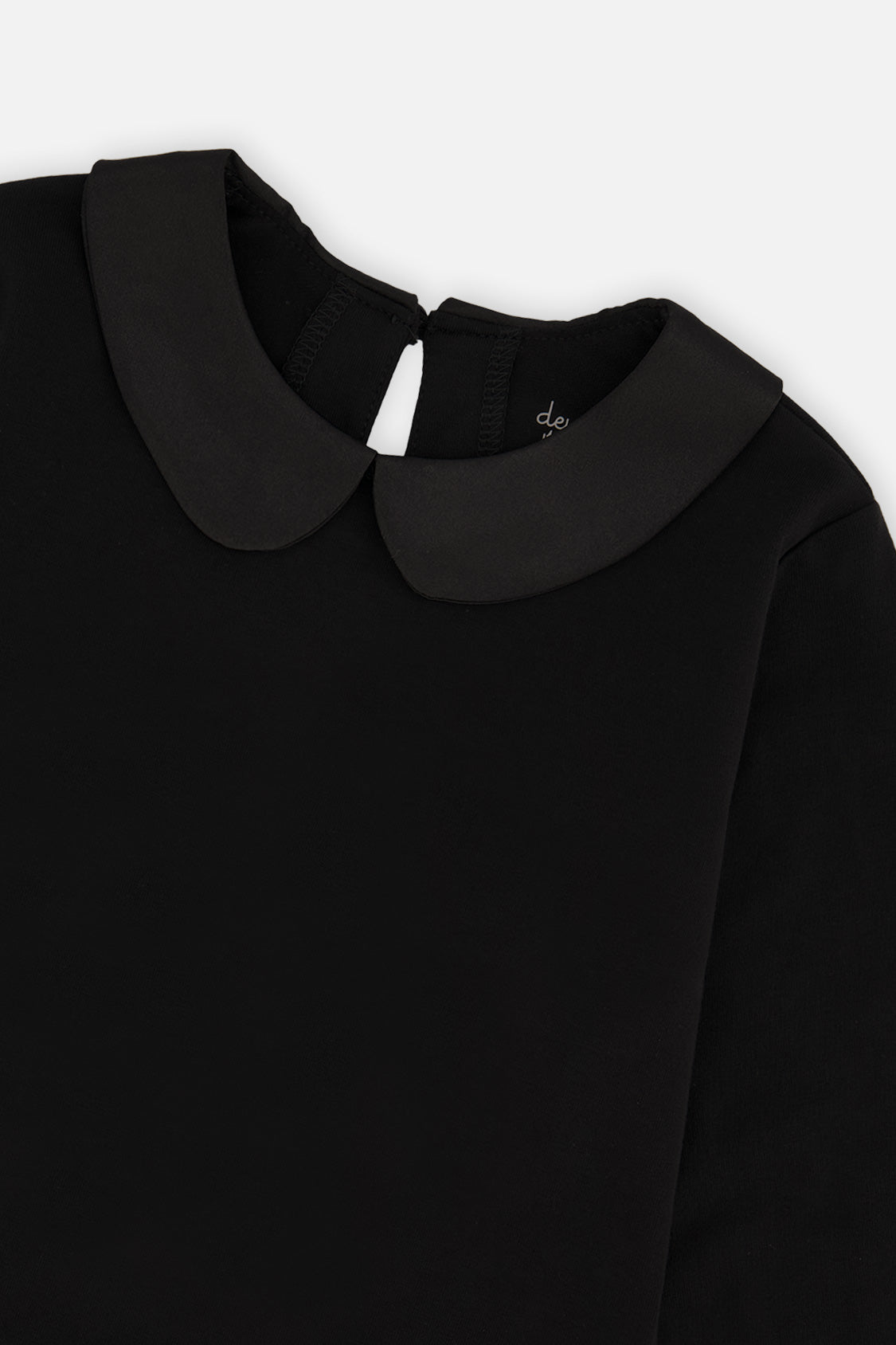 Organic Cotton T-Shirt With Peter Pan Collar Black - Image 5