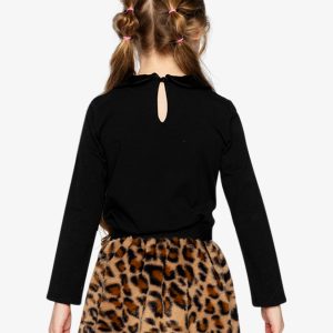 Faux Fur Skirt Brown Leopard Print - Image 5