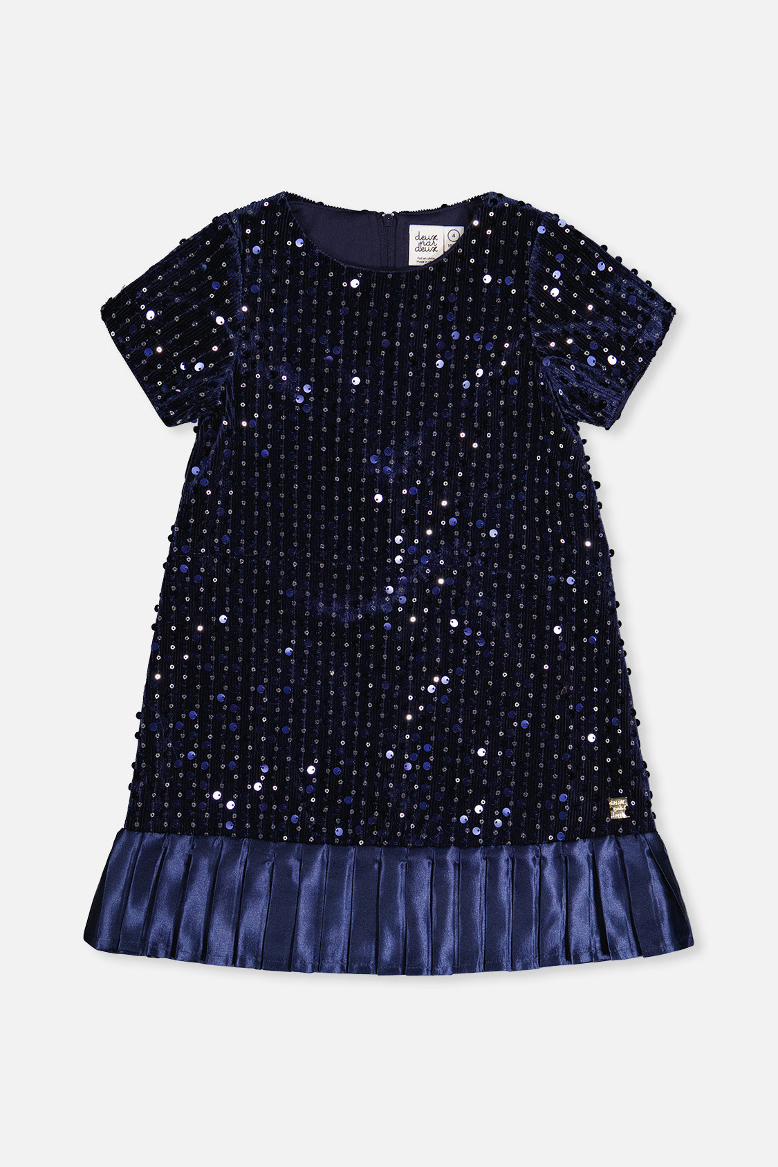 Short Sleeve A-Line Dress Dark Blue - Image 13