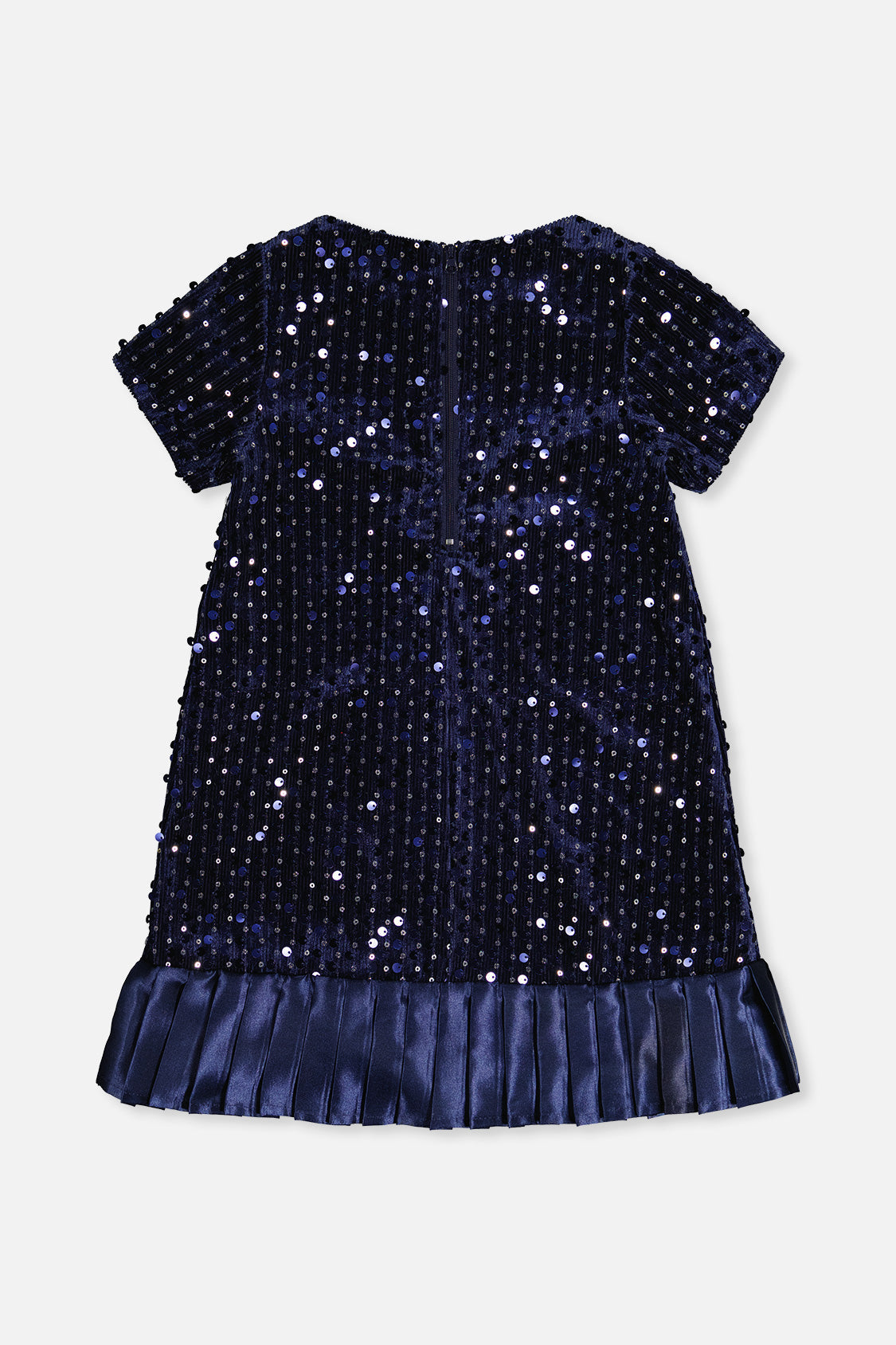 Short Sleeve A-Line Dress Dark Blue - Image 5