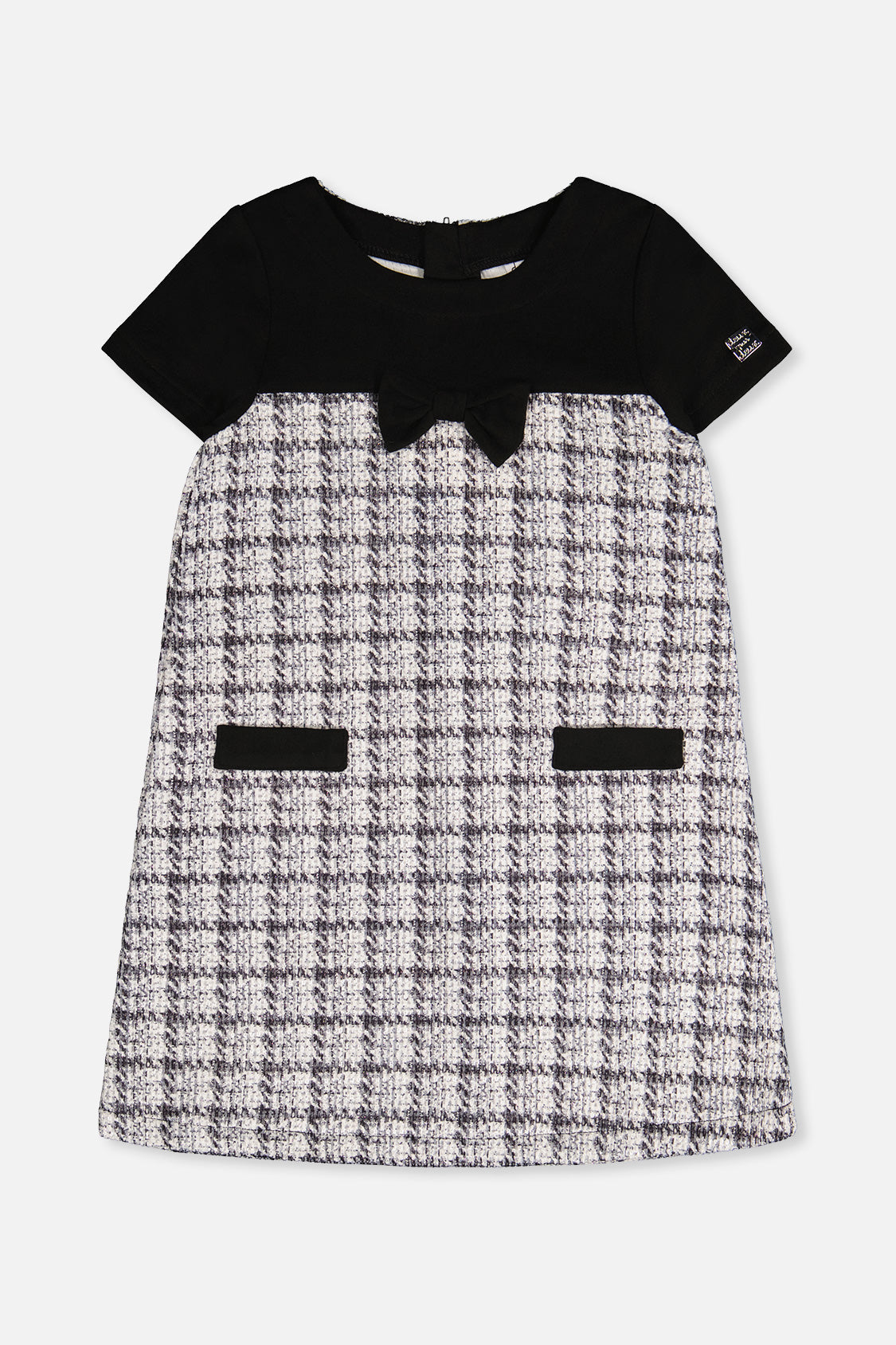 Sleeveless Knitwear A-Line Dress Black And White - Image 8