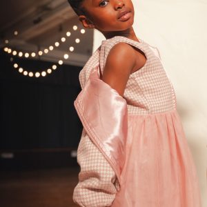 Alternative view of Bi-Material Sleeveless Dress Pink Houndstooth