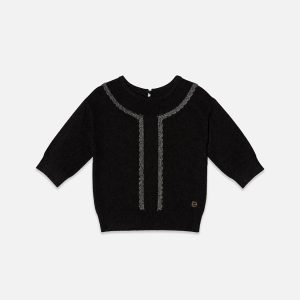 Knitted Sweater Black And Gold