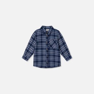 Baby Plaid Shirt Blue And White