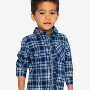 Plaid Shirt Blue And White - Image 3
