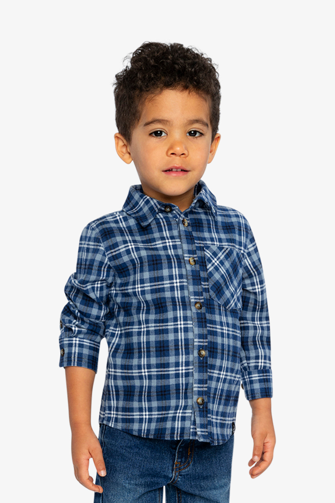 Plaid Shirt Blue And White - Image 3