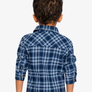 Plaid Shirt Blue And White - Image 5