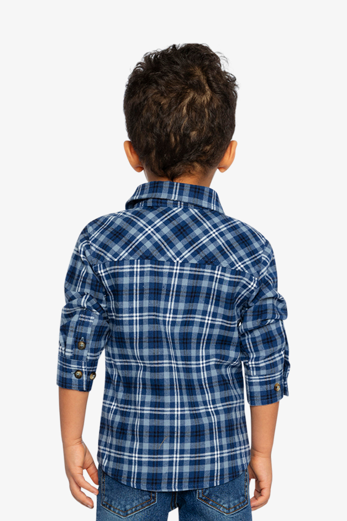 Plaid Shirt Blue And White - Image 5