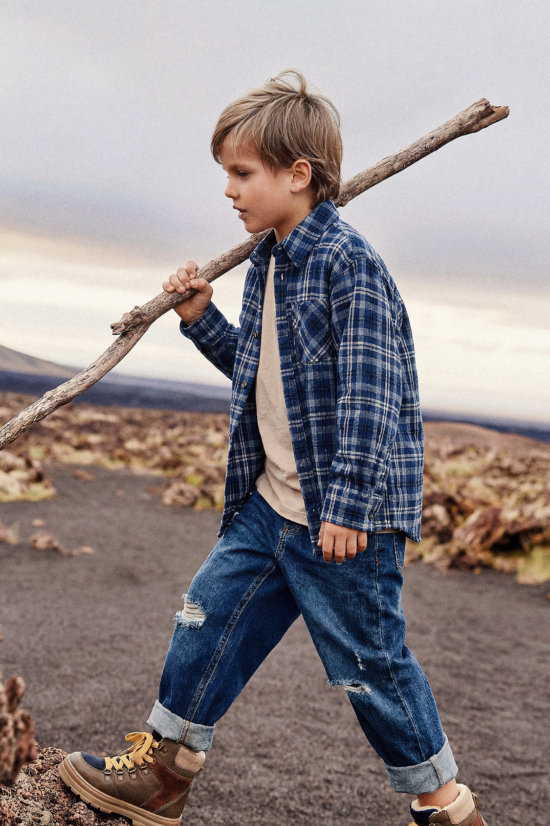 Plaid Shirt Blue And White - Image 2