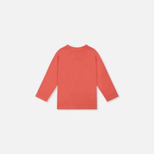 Alternative view of Baby Long Sleeve Organic Cotton T-Shirt Rose Orange