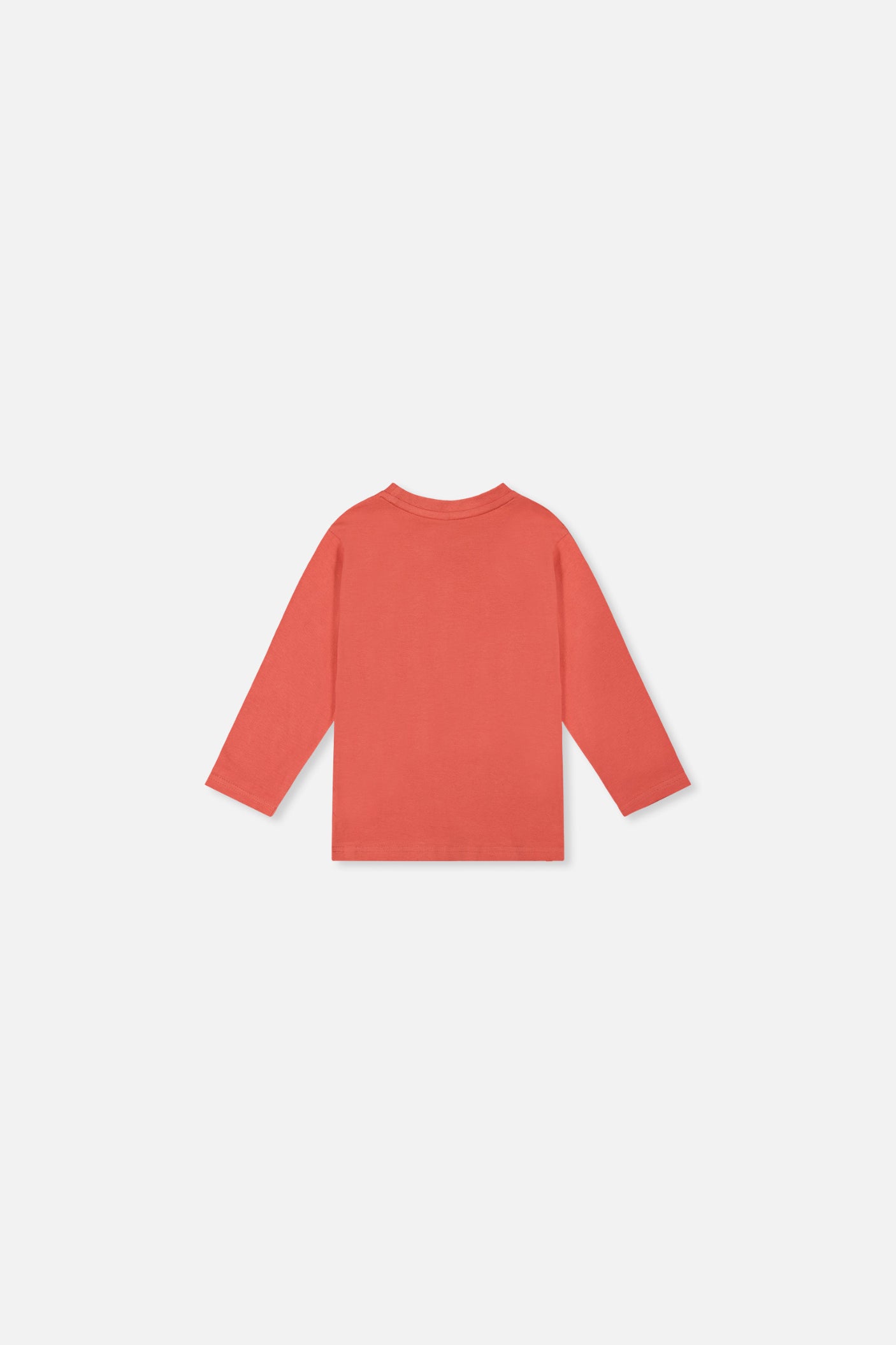 Baby Long Sleeve Organic Cotton T-Shirt Rose Orange - Image 2