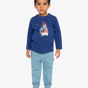 Long Sleeve Organic Cotton T-Shirt Blue - Image 5