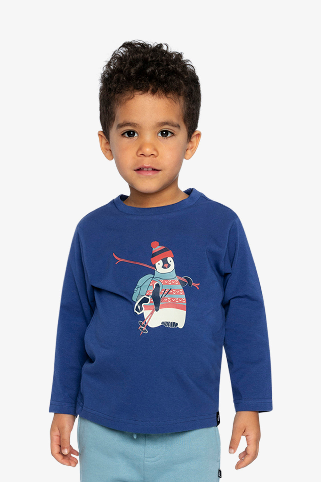 Long Sleeve Organic Cotton T-Shirt Blue - Image 2