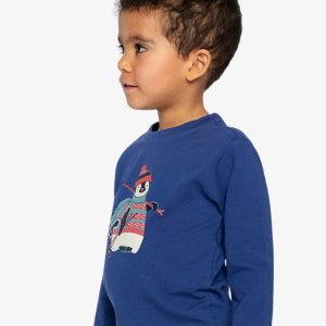 Long Sleeve Organic Cotton T-Shirt Blue - Image 3