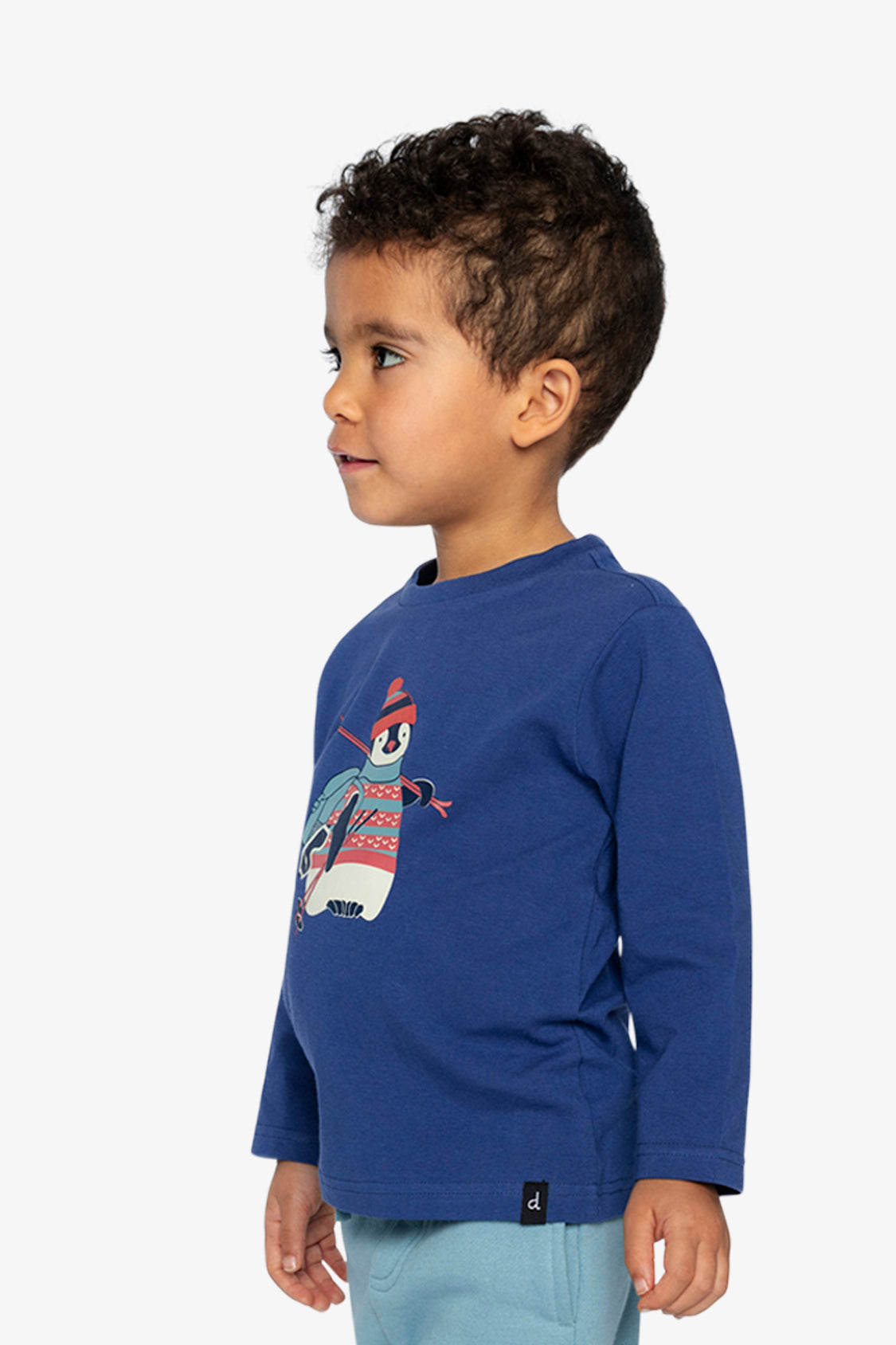 Long Sleeve Organic Cotton T-Shirt Blue - Image 3