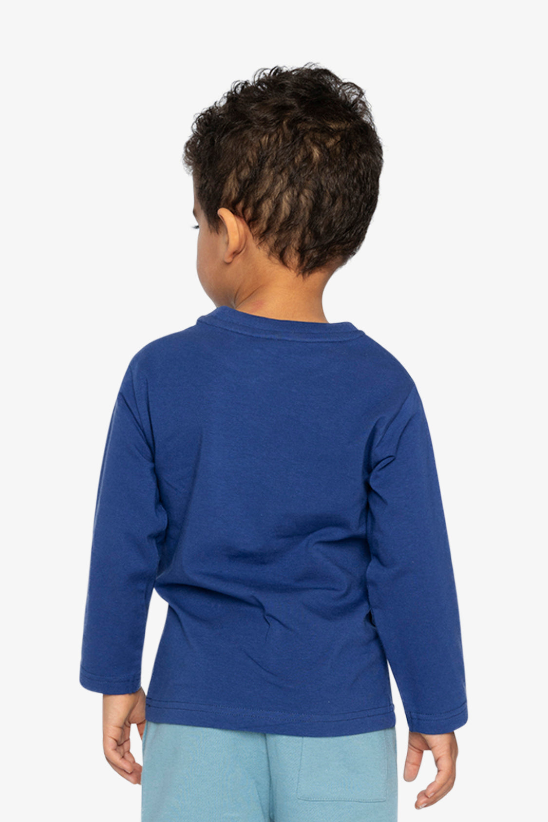 Long Sleeve Organic Cotton T-Shirt Blue - Image 4
