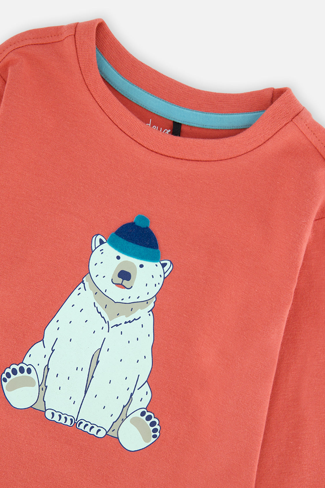 Baby Long Sleeve Organic Cotton T-Shirt Rose Orange - Image 3