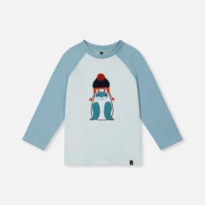 Long Sleeve Raglan Organic Cotton T-Shirt Very Pale Turquoise - Image 11