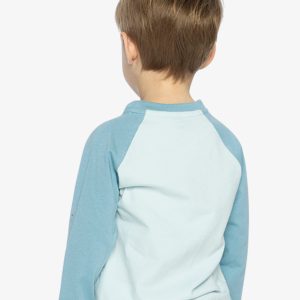 Long Sleeve Raglan Organic Cotton T-Shirt Very Pale Turquoise - Image 5