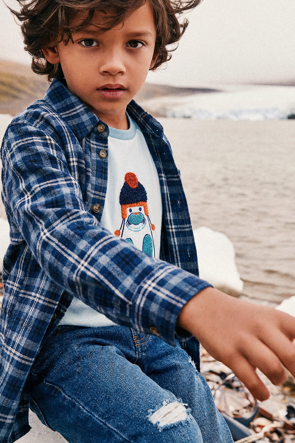 Long Sleeve Raglan Organic Cotton T-Shirt Very Pale Turquoise - Image 2