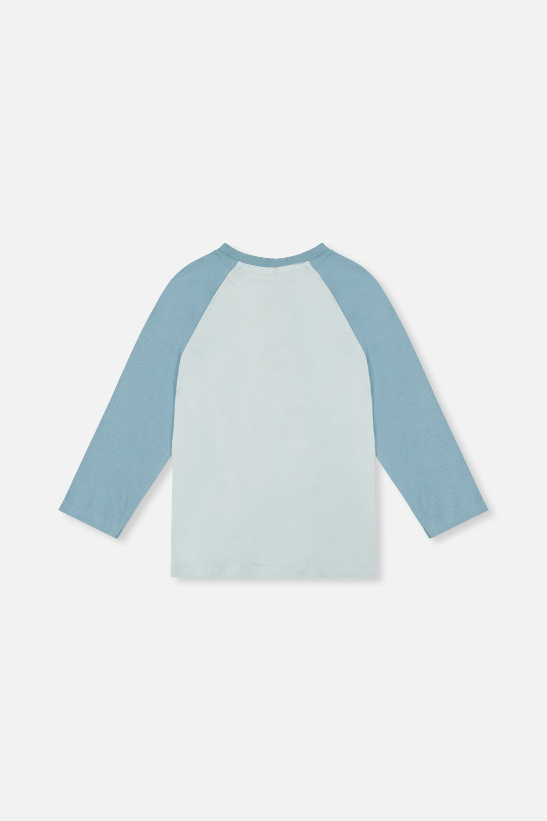 Long Sleeve Raglan Organic Cotton T-Shirt Very Pale Turquoise - Image 4